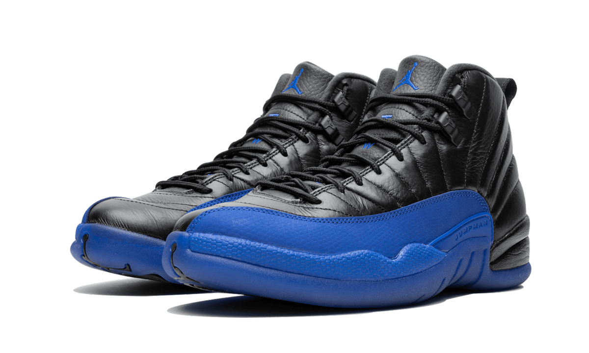 jordan 12 retro black game royal+130690-014+diagnol left view