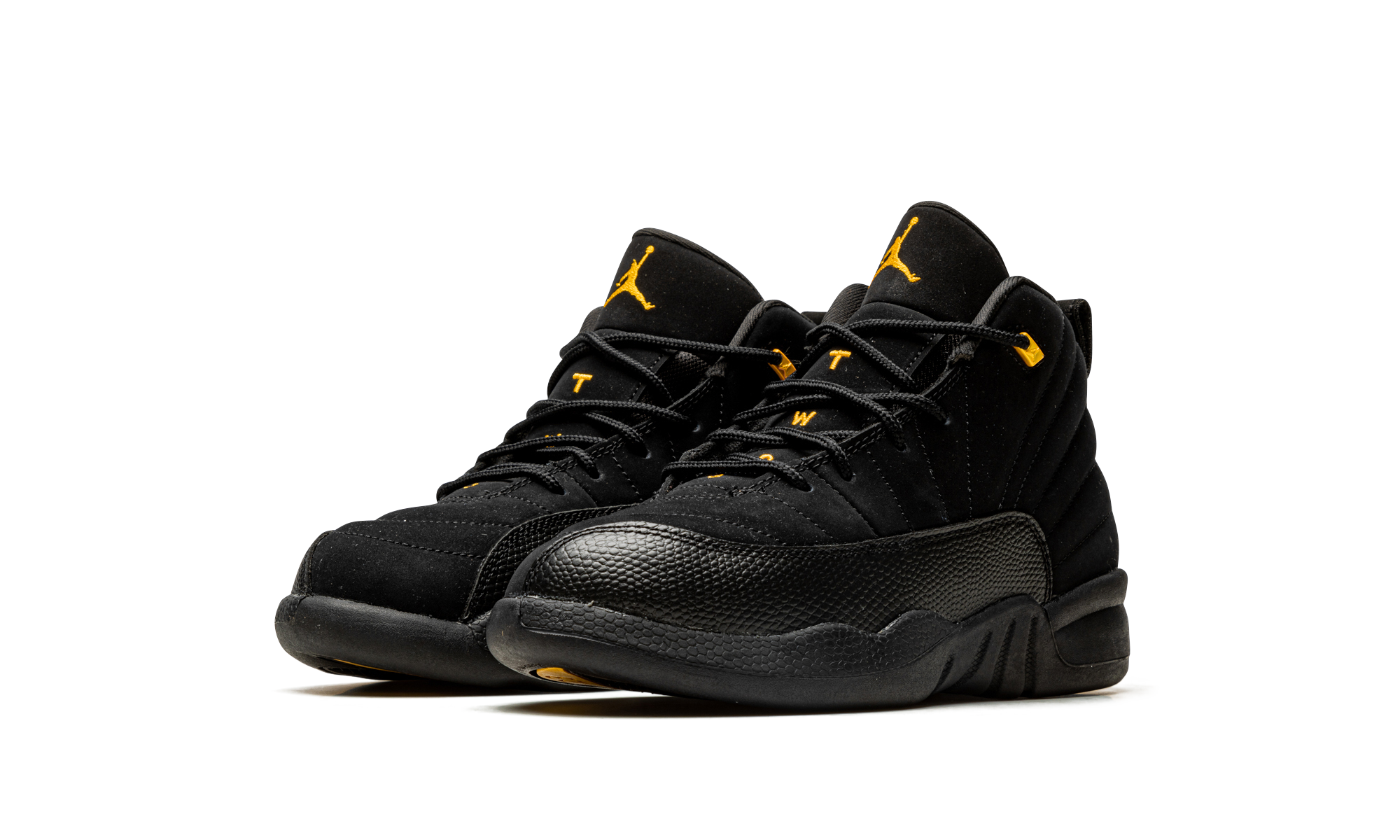 jordan 12 retro black taxi ps+151186-071+diagnol left view