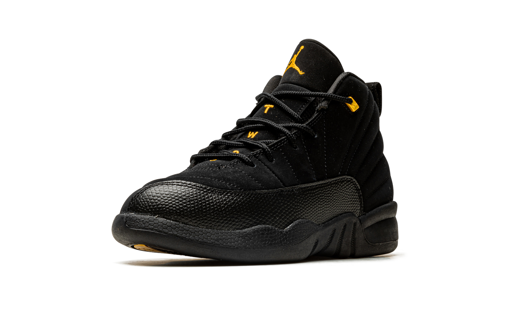 jordan 12 retro black taxi ps+151186-071+left diagnol single view