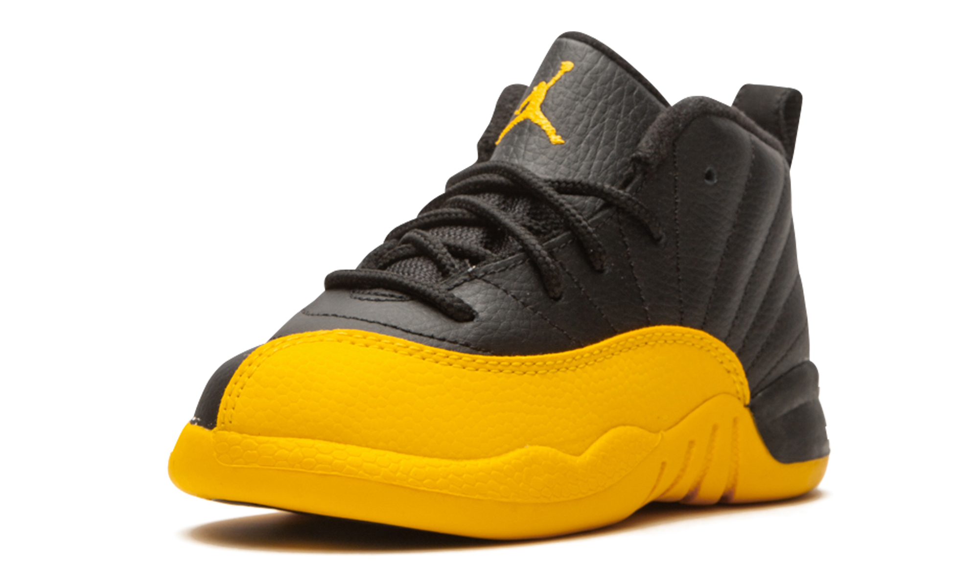 jordan 12 retro black university gold td+850000-070+left diagnol single view