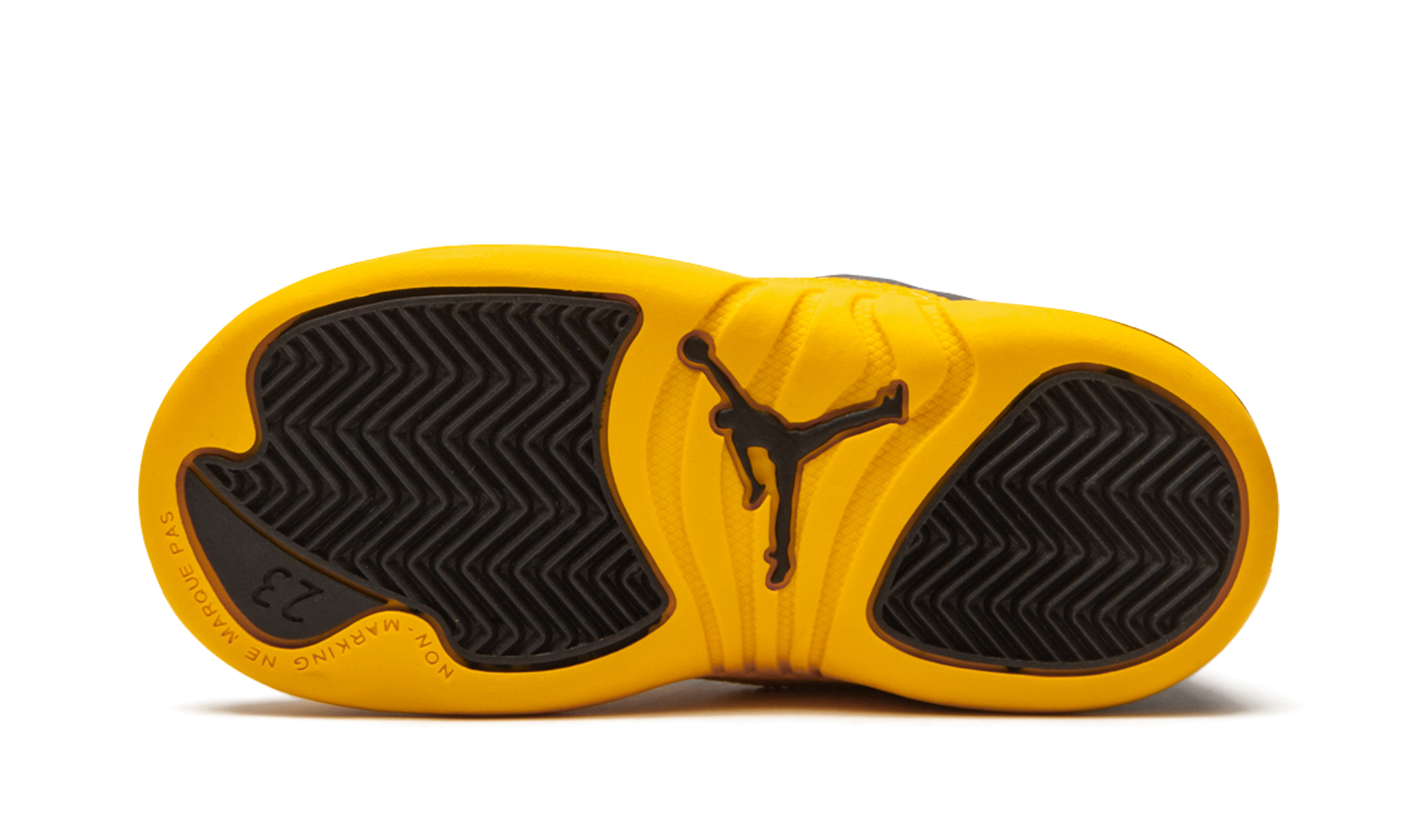 jordan 12 retro black university gold td+850000-070+bottom view