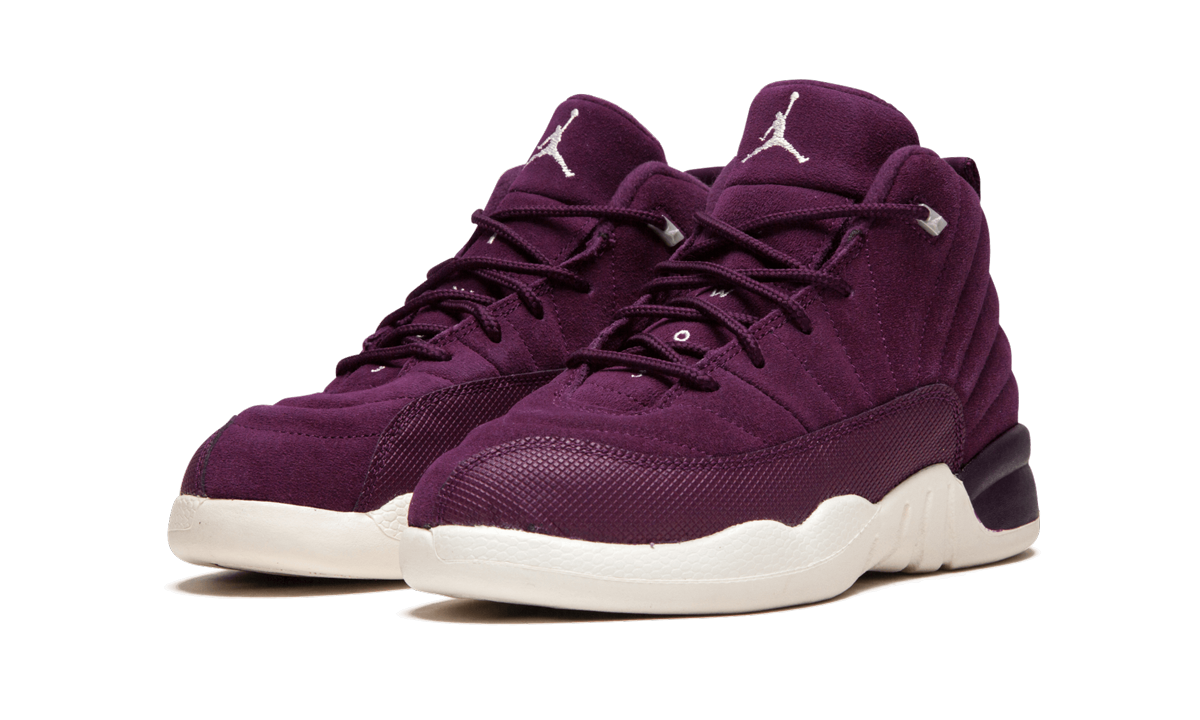 jordan 12 retro bordeaux ps+151186-617+diagnol left view