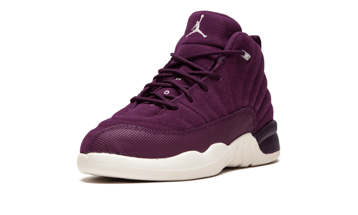 jordan 12 retro bordeaux ps+151186-617+left diagnol single view