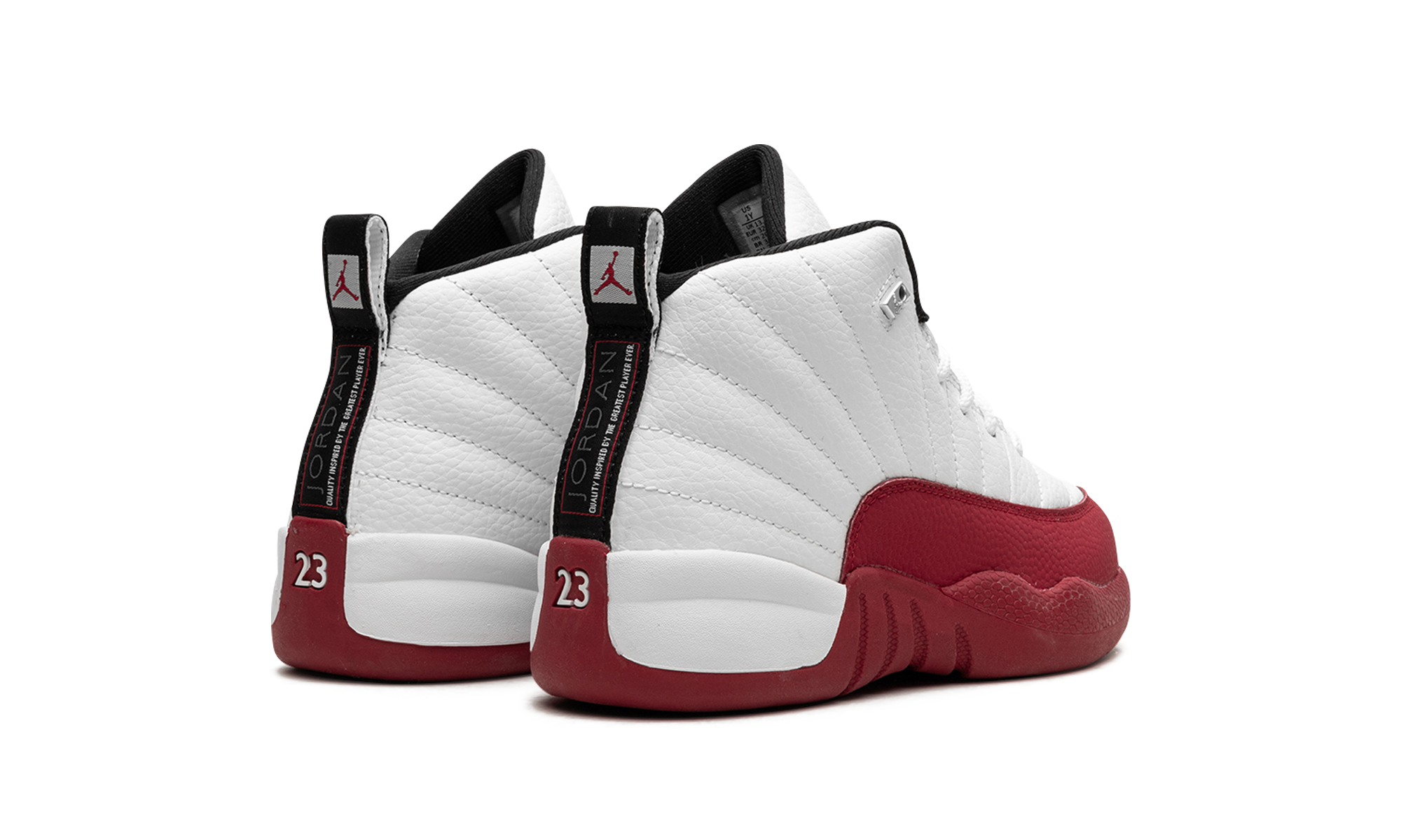 jordan 12 retro cherry 2023 ps+151186-116+diagnol right behind view