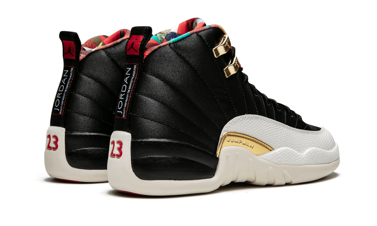jordan 12 retro chinese new year 2019 gs+BQ6497-006+diagnol right behind view