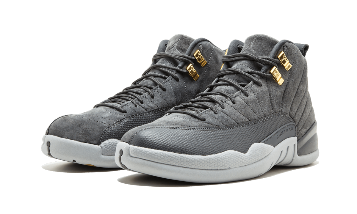 jordan 12 retro dark grey+130690-005+diagnol left view