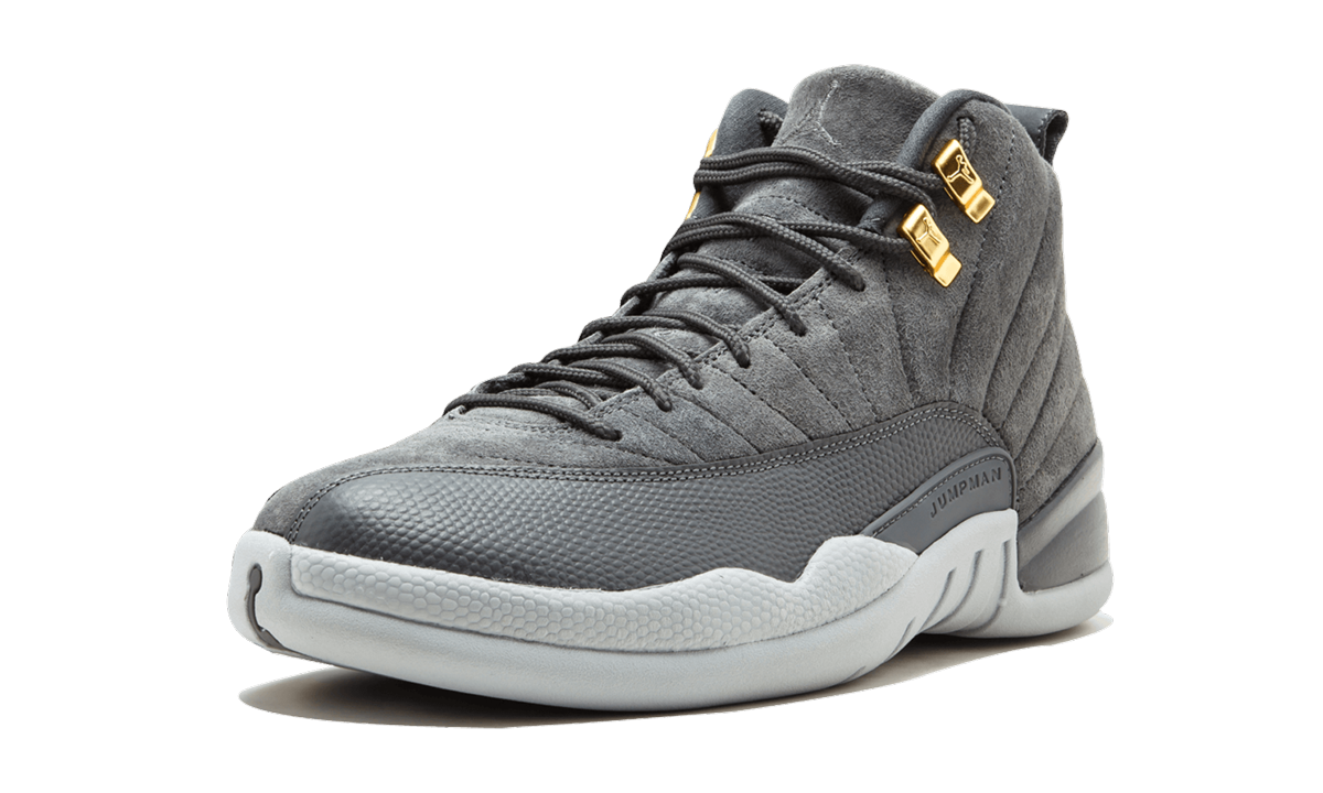 jordan 12 retro dark grey+130690-005+left diagnol single view