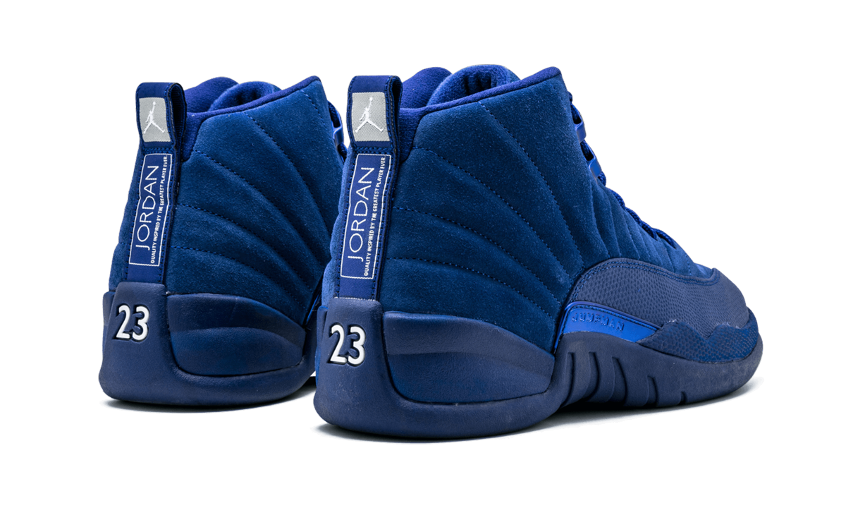 jordan 12 retro deep royal blue+130690-400+diagnol right behind view