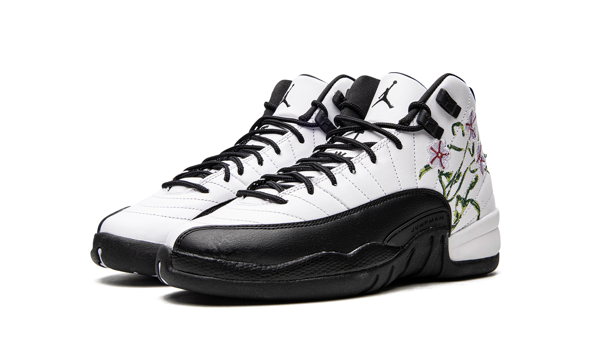 jordan 12 retro floral gs+DR6956-100+diagnol left view