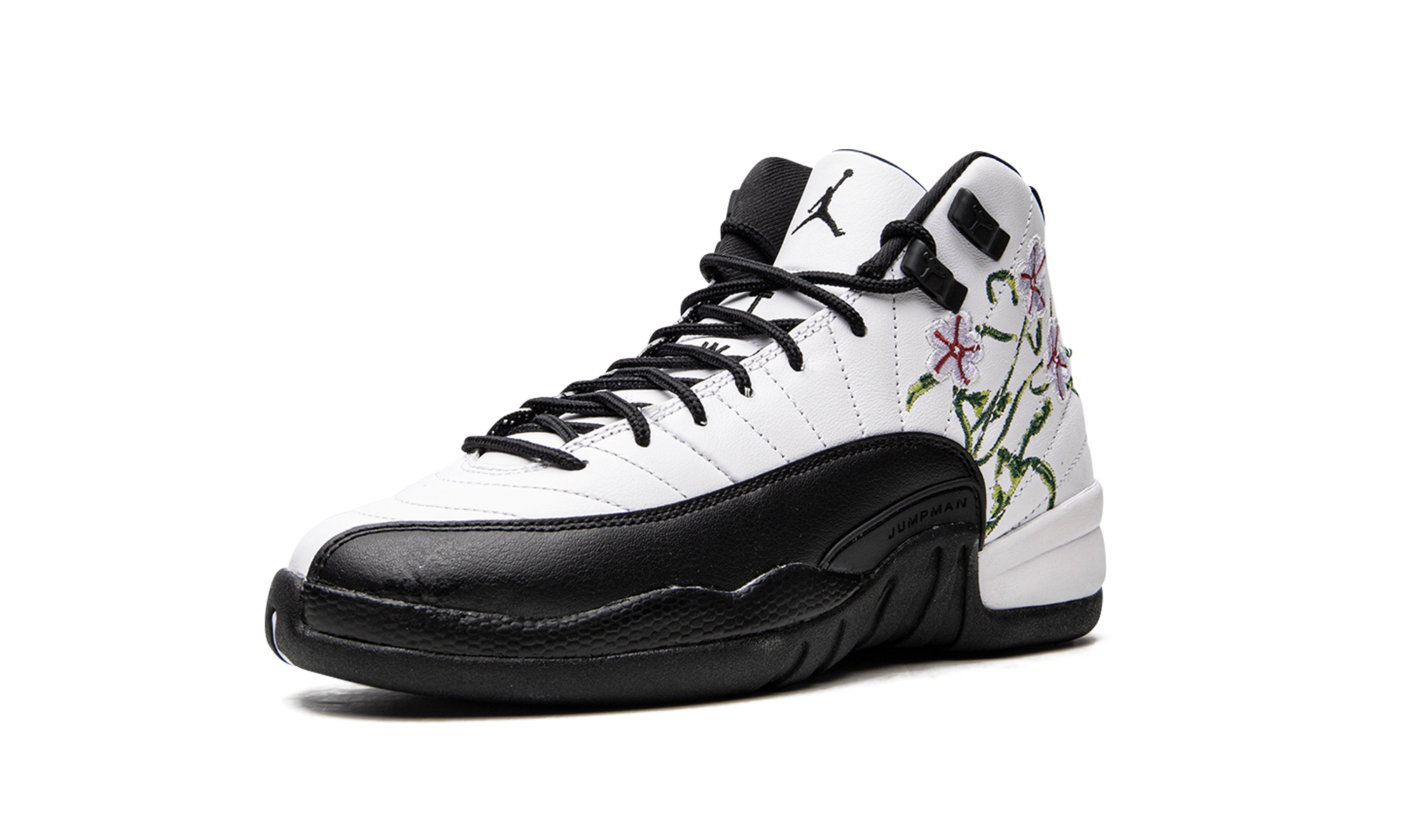jordan 12 retro floral gs+DR6956-100+left diagnol single view