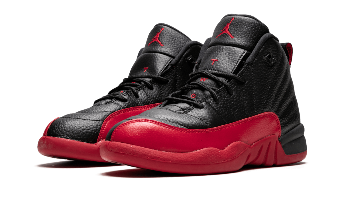 jordan 12 retro flu game 2025 ps+151186-002+diagnol left view