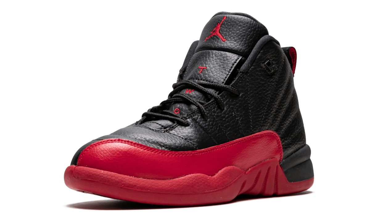 jordan 12 retro flu game 2025 ps+151186-002+left diagnol single view