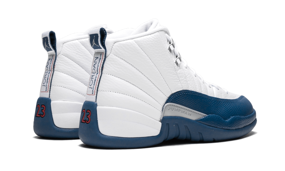jordan 12 retro french blue 2016+130690-113+diagnol right behind view