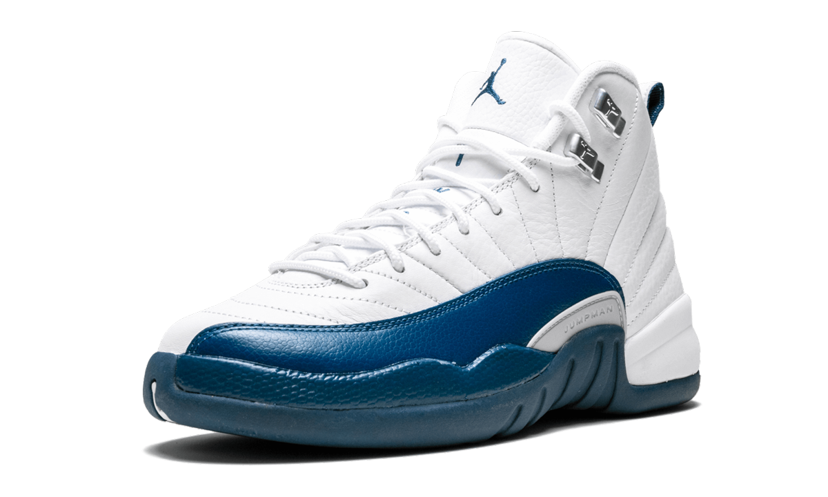 jordan 12 retro french blue 2016 gs+153265-113+left diagnol single view