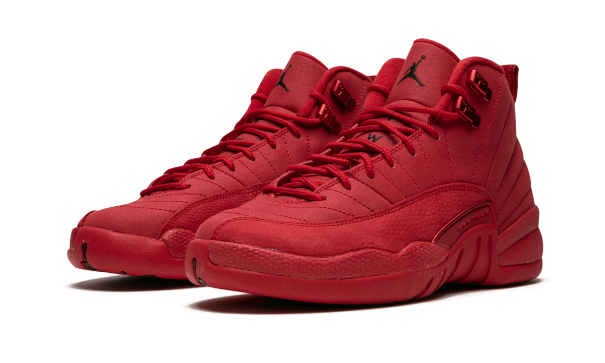 jordan 12 retro gym red 2018 gs+153265-601+diagnol left view