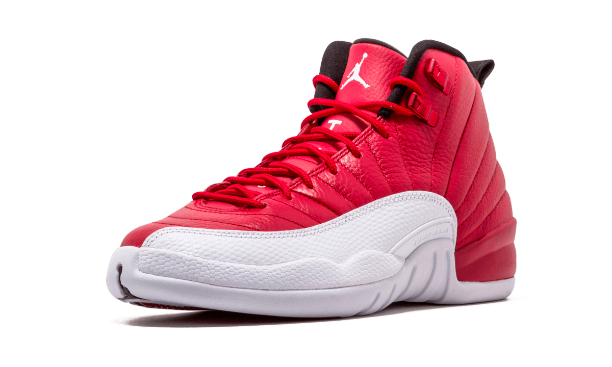 jordan 12 retro gym red gs+153265-600+left diagnol single view