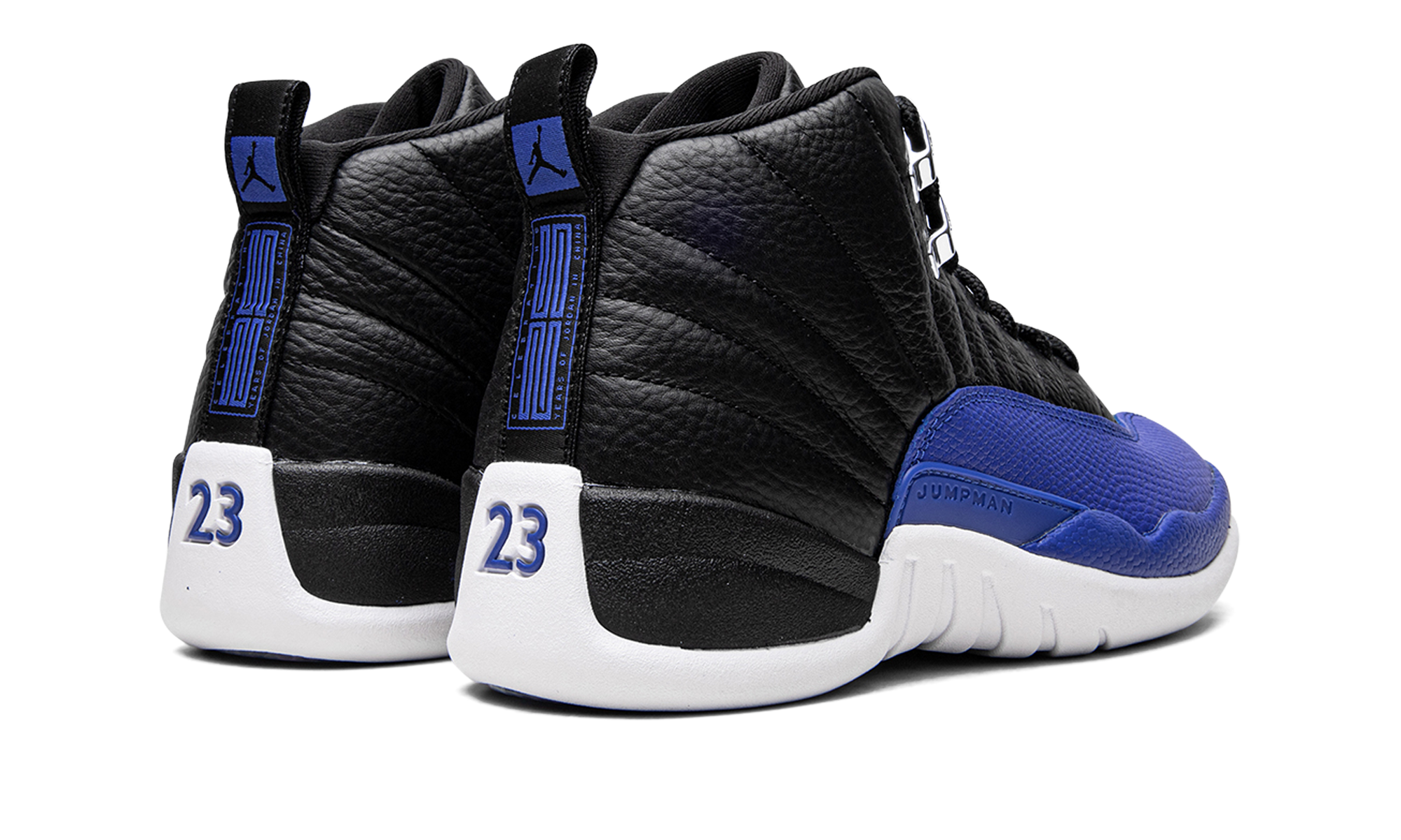jordan 12 retro hyper royal women s+AO6068-004+diagnol right behind view