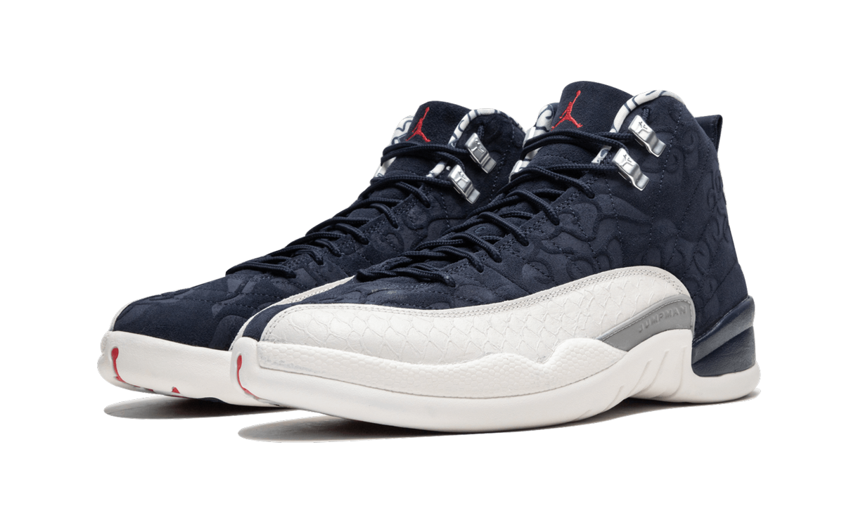 jordan 12 retro international flight+BV8016-445+diagnol left view