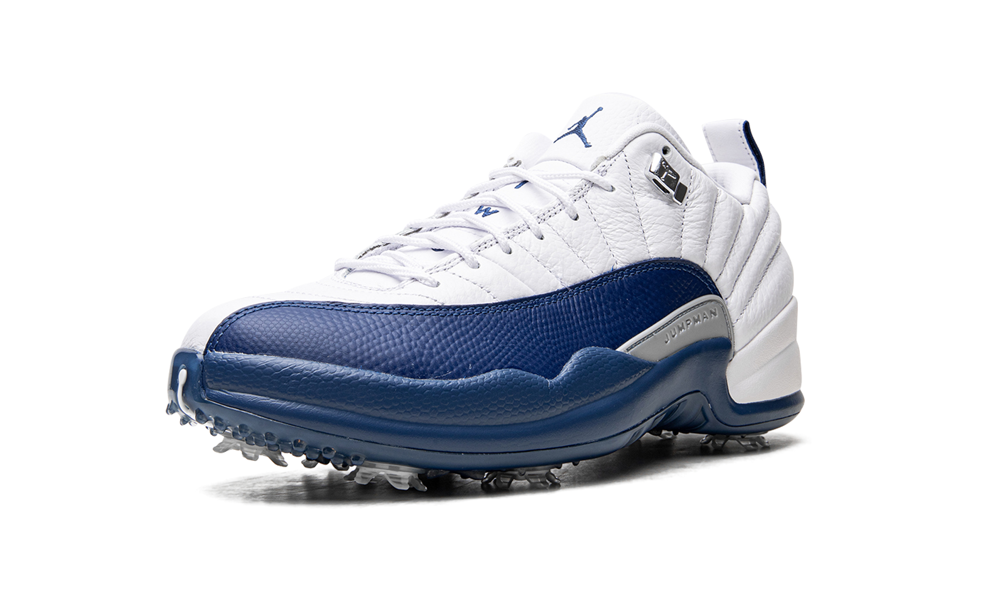 jordan 12 retro low golf french blue+DH4120-101+left diagnol single view