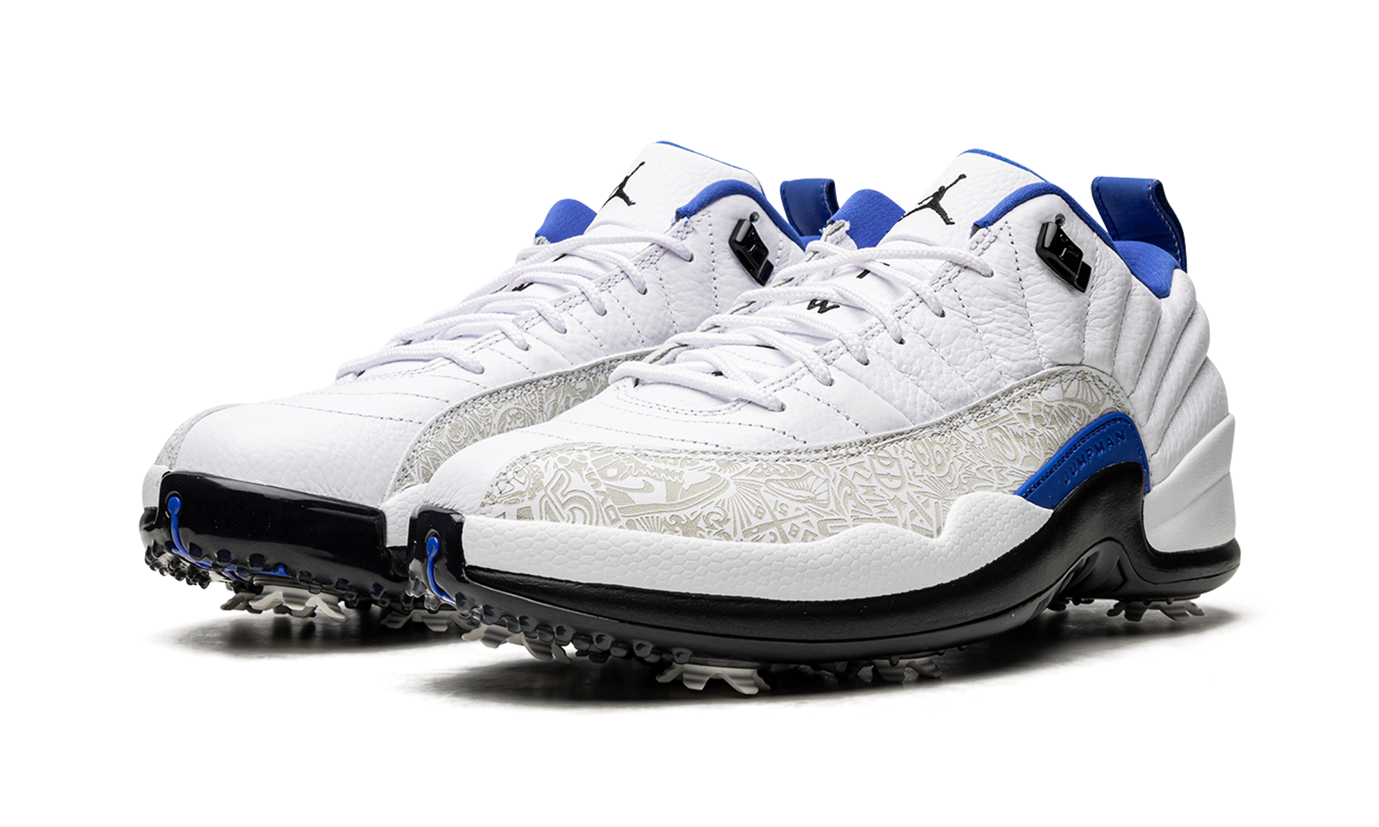 jordan 12 retro low golf nrg p22 laser game royal+DM9015-105+diagnol left view