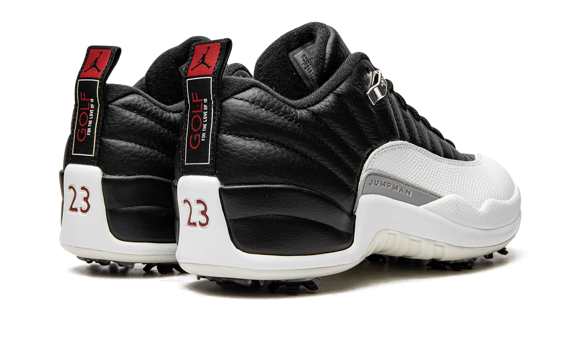 jordan 12 retro low golf playoff+DH4120-010+diagnol right behind view