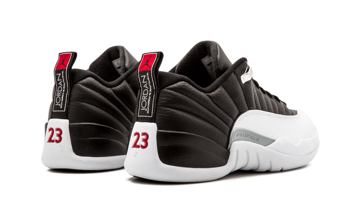 jordan 12 retro low playoffs+308317-004+diagnol right behind view