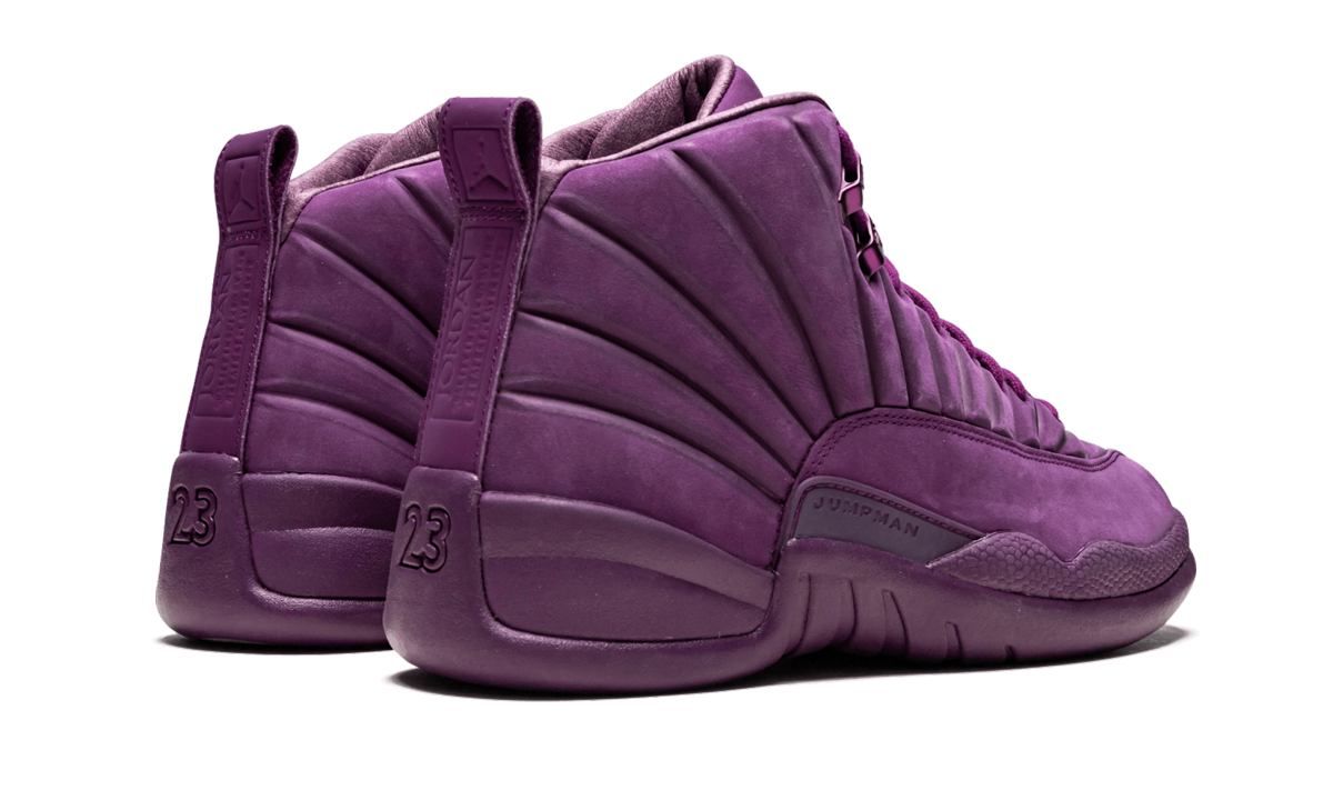 jordan 12 retro psny bordeaux+AA1233-600+diagnol right behind view