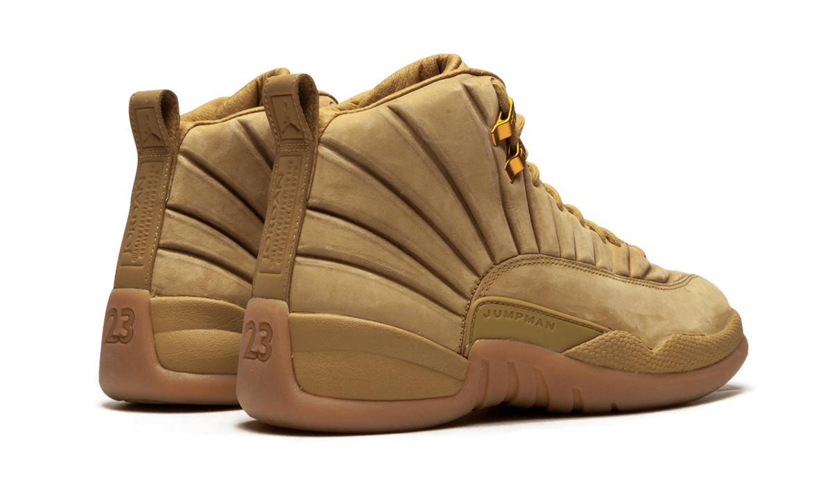 jordan 12 retro psny wheat+AA1233-700+diagnol right behind view