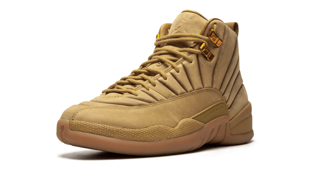 jordan 12 retro psny wheat+AA1233-700+left diagnol single view