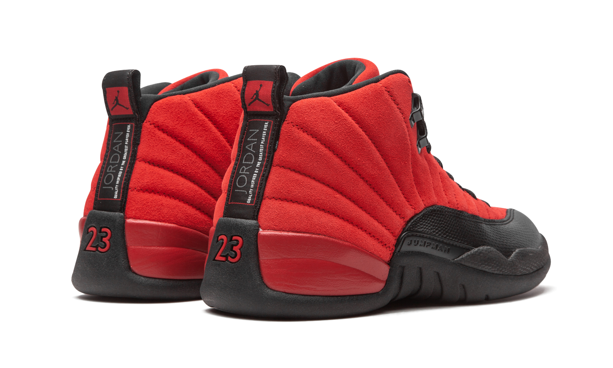 jordan 12 retro reverse flu game+CT8013-602+diagnol right behind view
