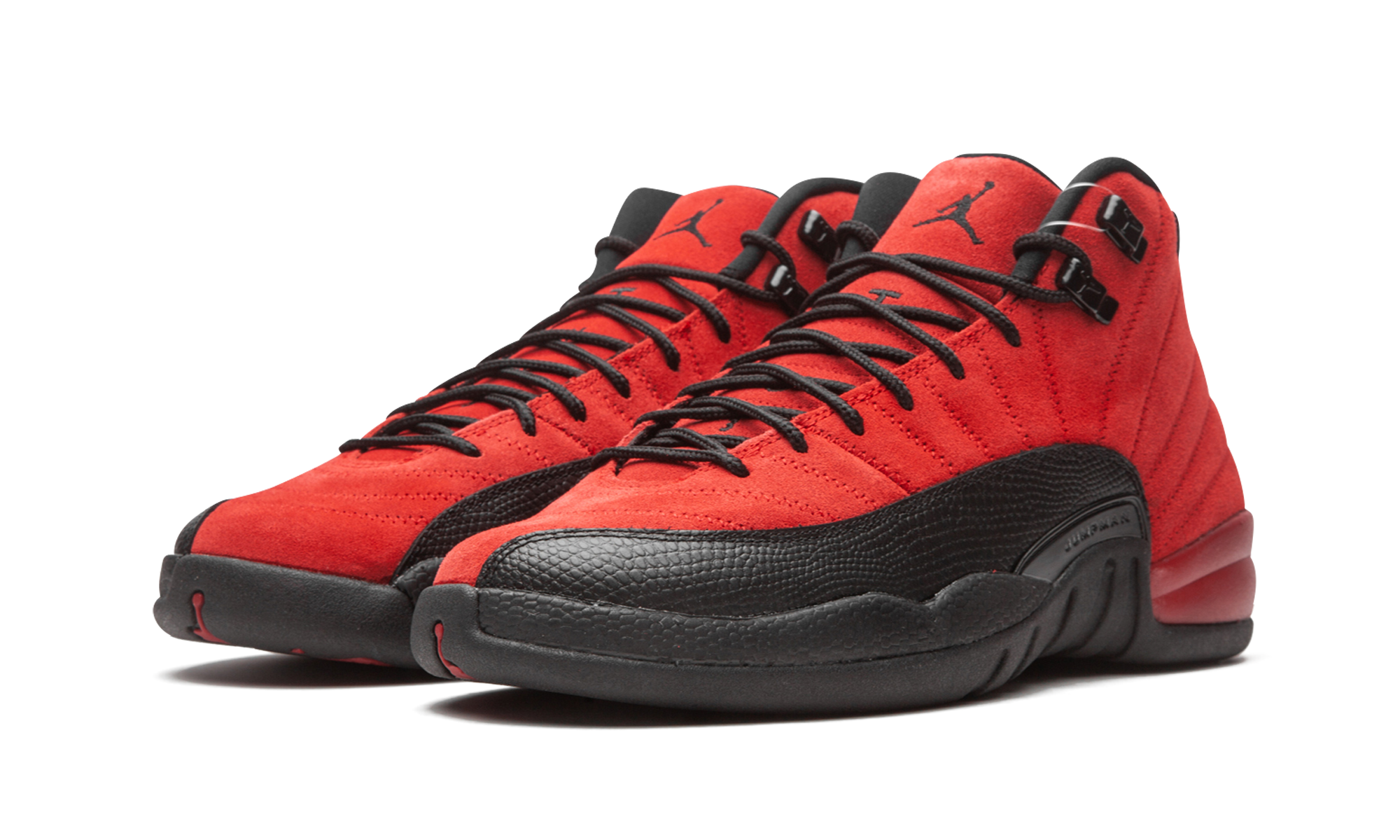 jordan 12 retro reverse flu game gs+153265-602+diagnol left view