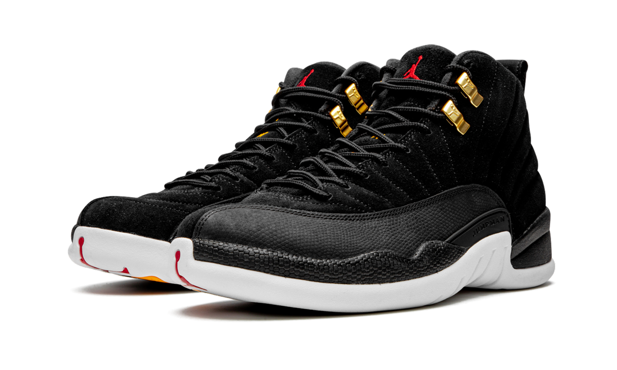 jordan 12 retro reverse taxi+130690-017+diagnol left view