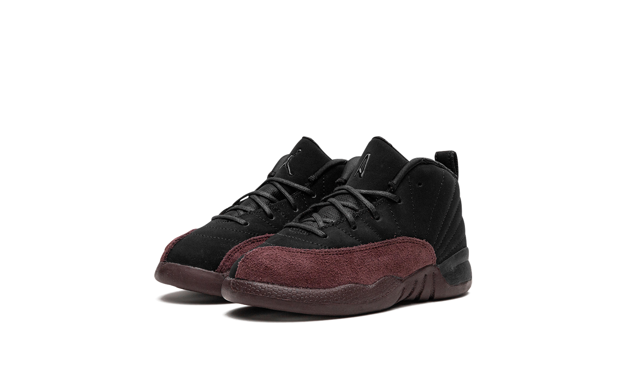 jordan 12 retro sp a ma maniere black td+FB2687-001+diagnol left view