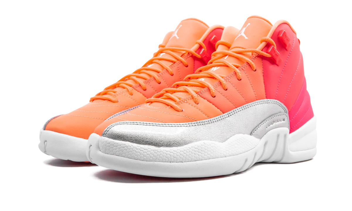 jordan 12 retro sunrise gs+510815-601+diagnol left view