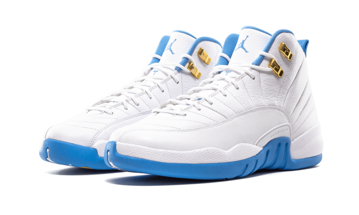 jordan 12 retro university blue 2016 gs+510815-127+diagnol right behind view
