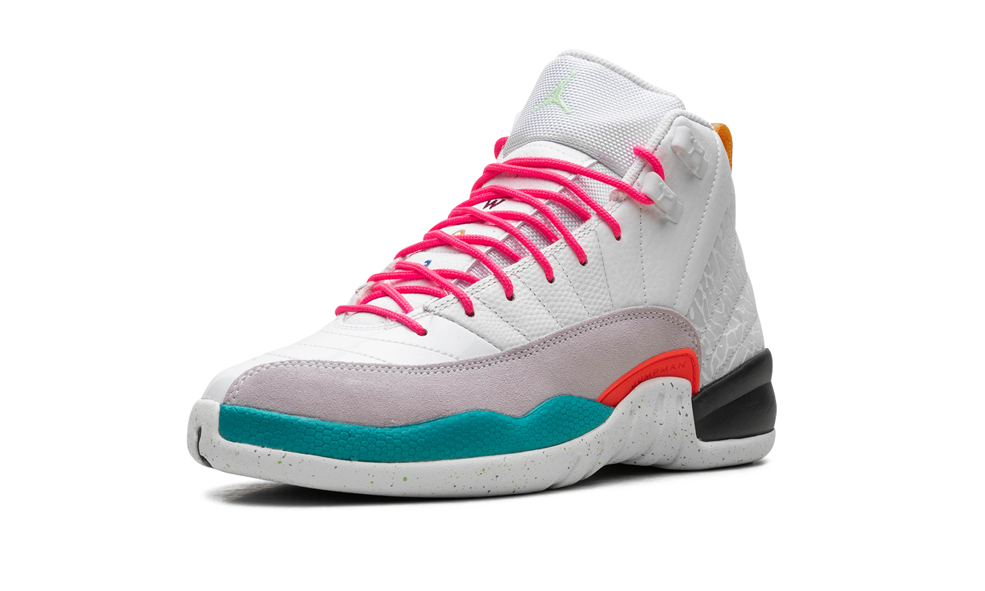 jordan 12 retro white vapor green gs+153265-130+left diagnol single view