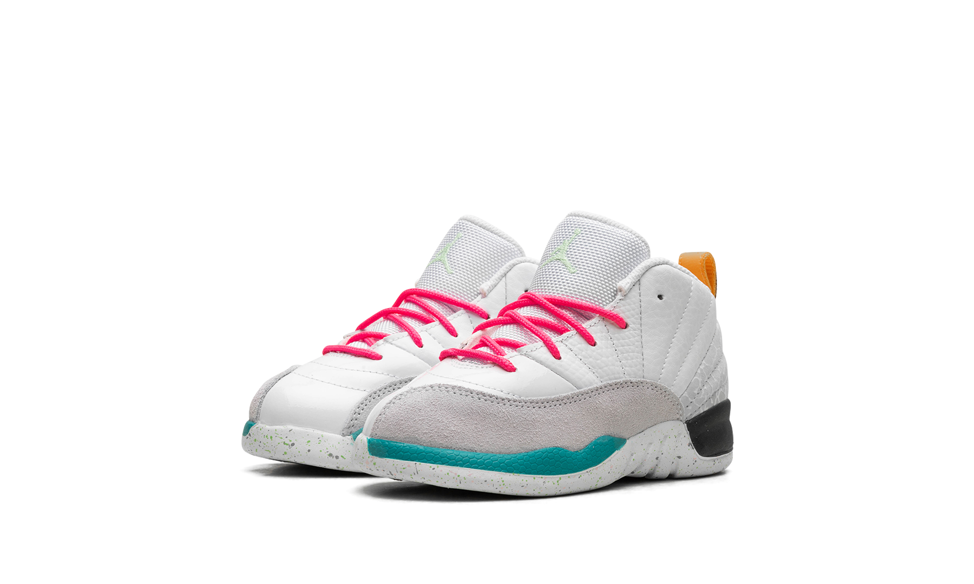 jordan 12 retro white vapor green td+850000-130+diagnol left view