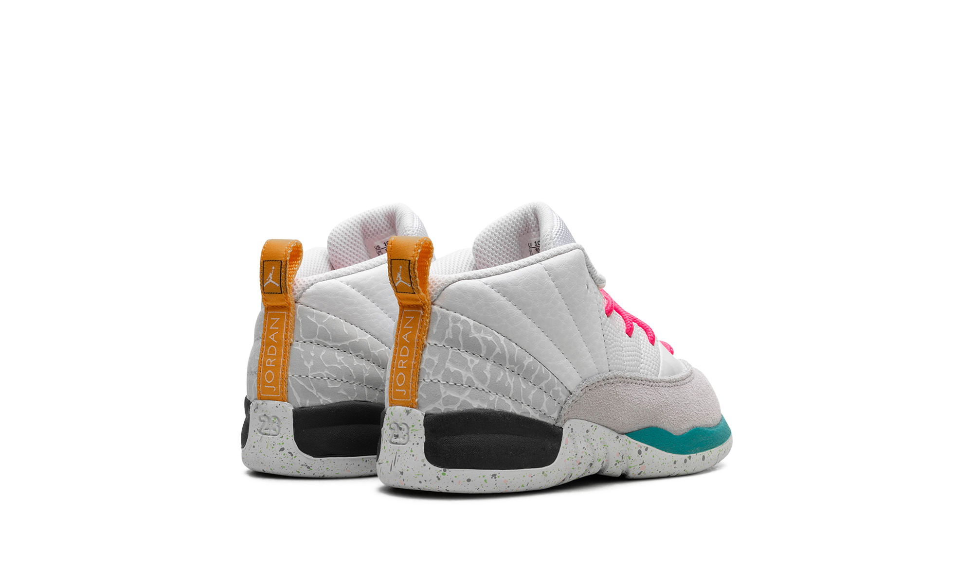 jordan 12 retro white vapor green td+850000-130+diagnol right behind view