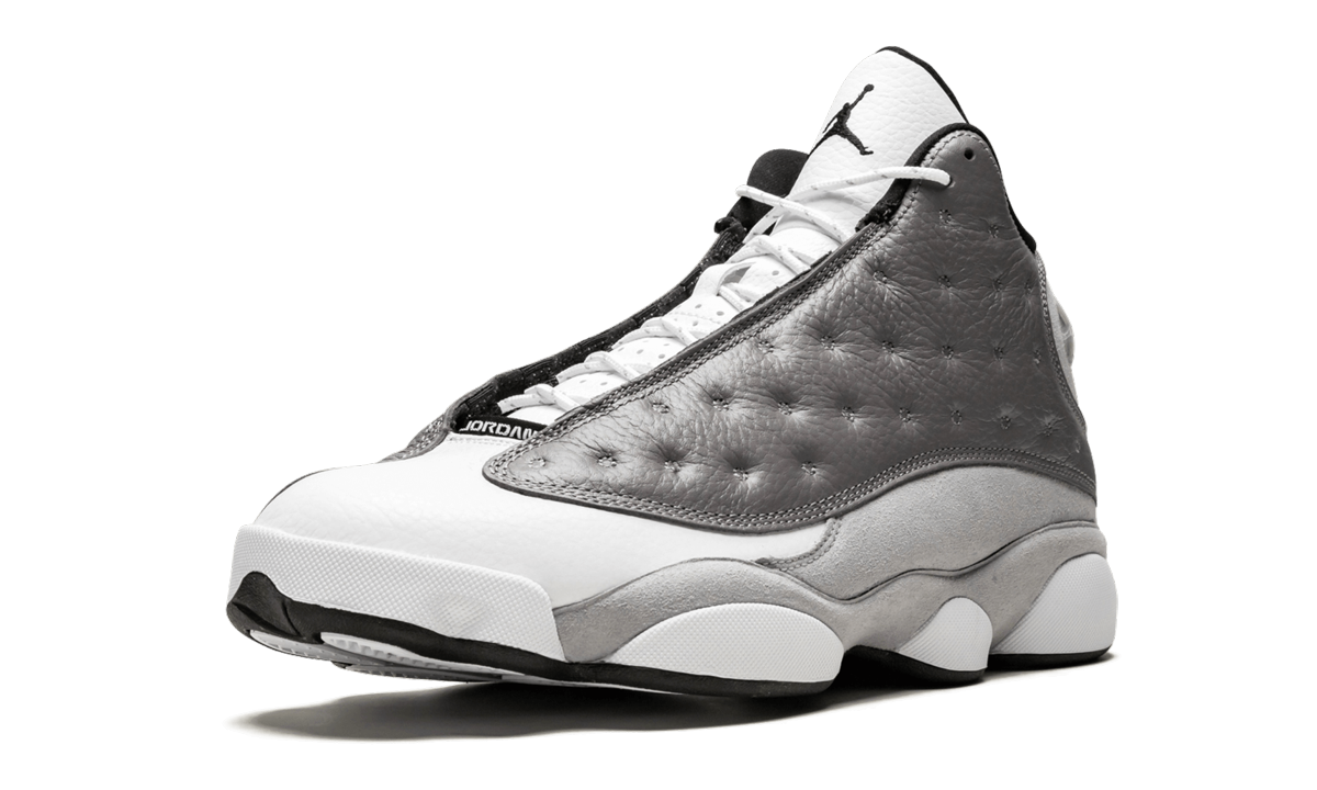 jordan 13 retro atmosphere grey+414571-016+left diagnol single view