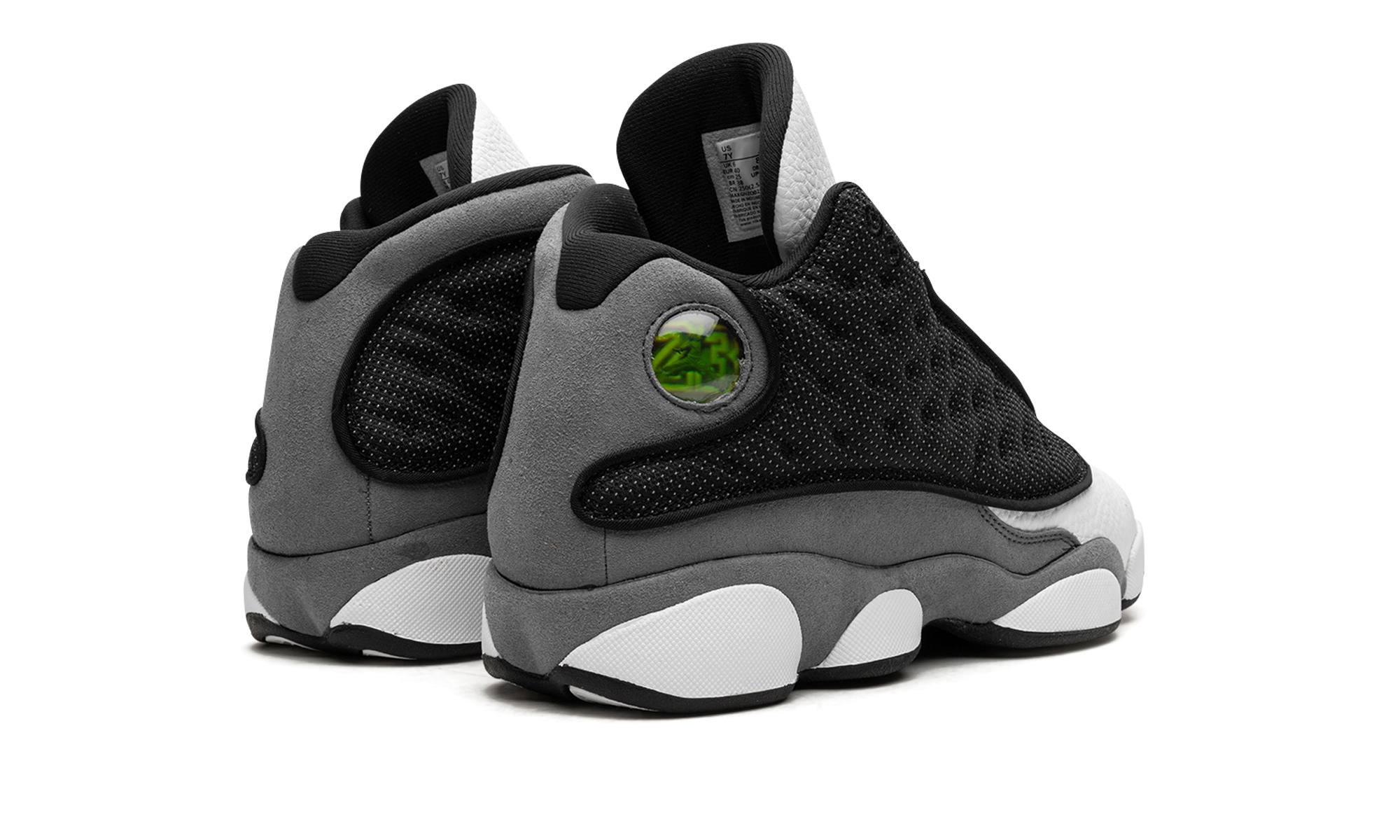jordan 13 retro black flint gs+884129-060+diagnol right behind view