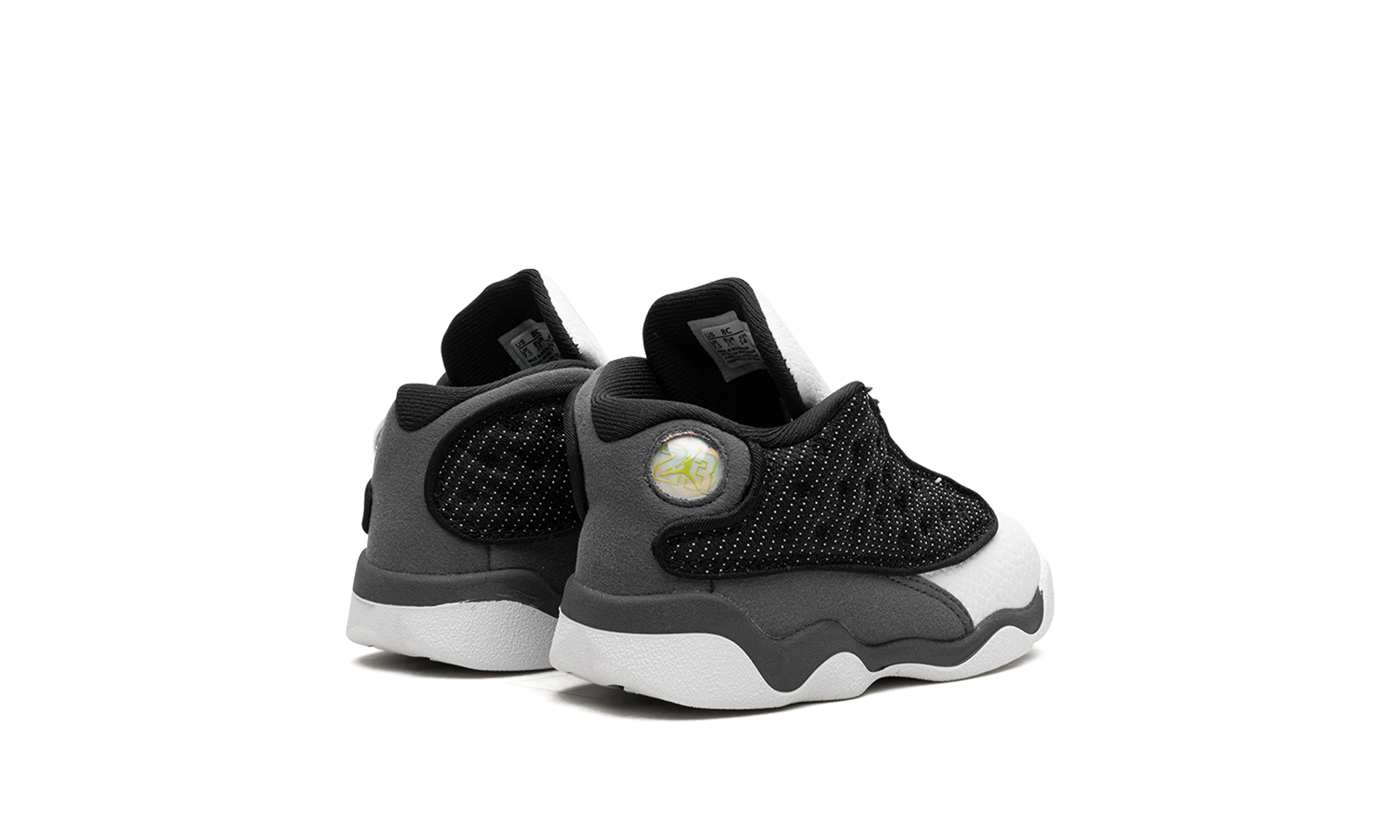 jordan 13 retro black flint td+414581-060+diagnol right behind view