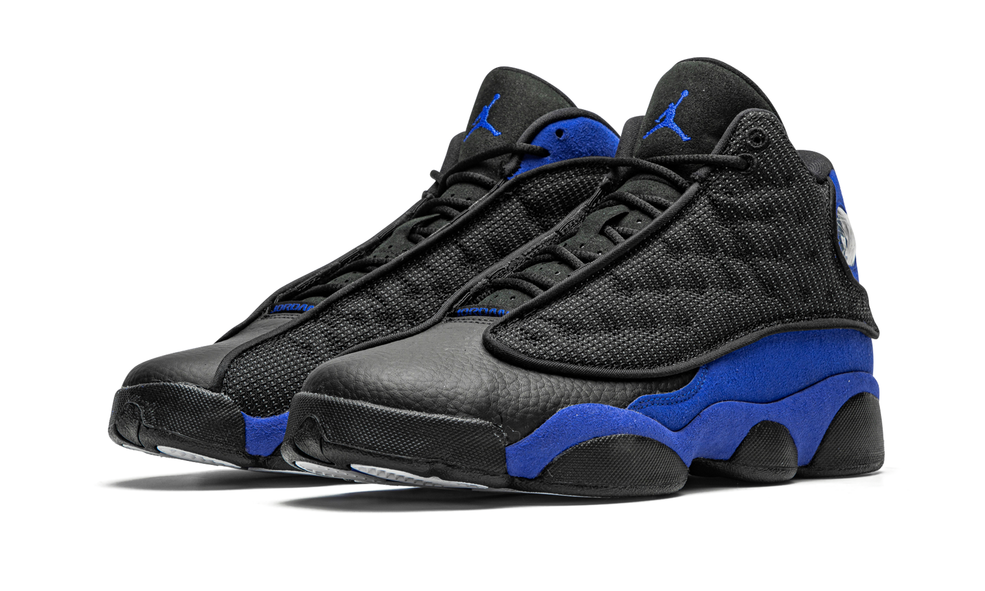 jordan 13 retro black hyper royal gs+884129-040+diagnol left view