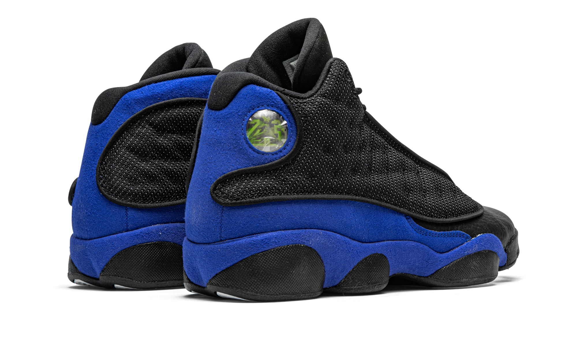 jordan 13 retro black hyper royal gs+884129-040+diagnol right behind view