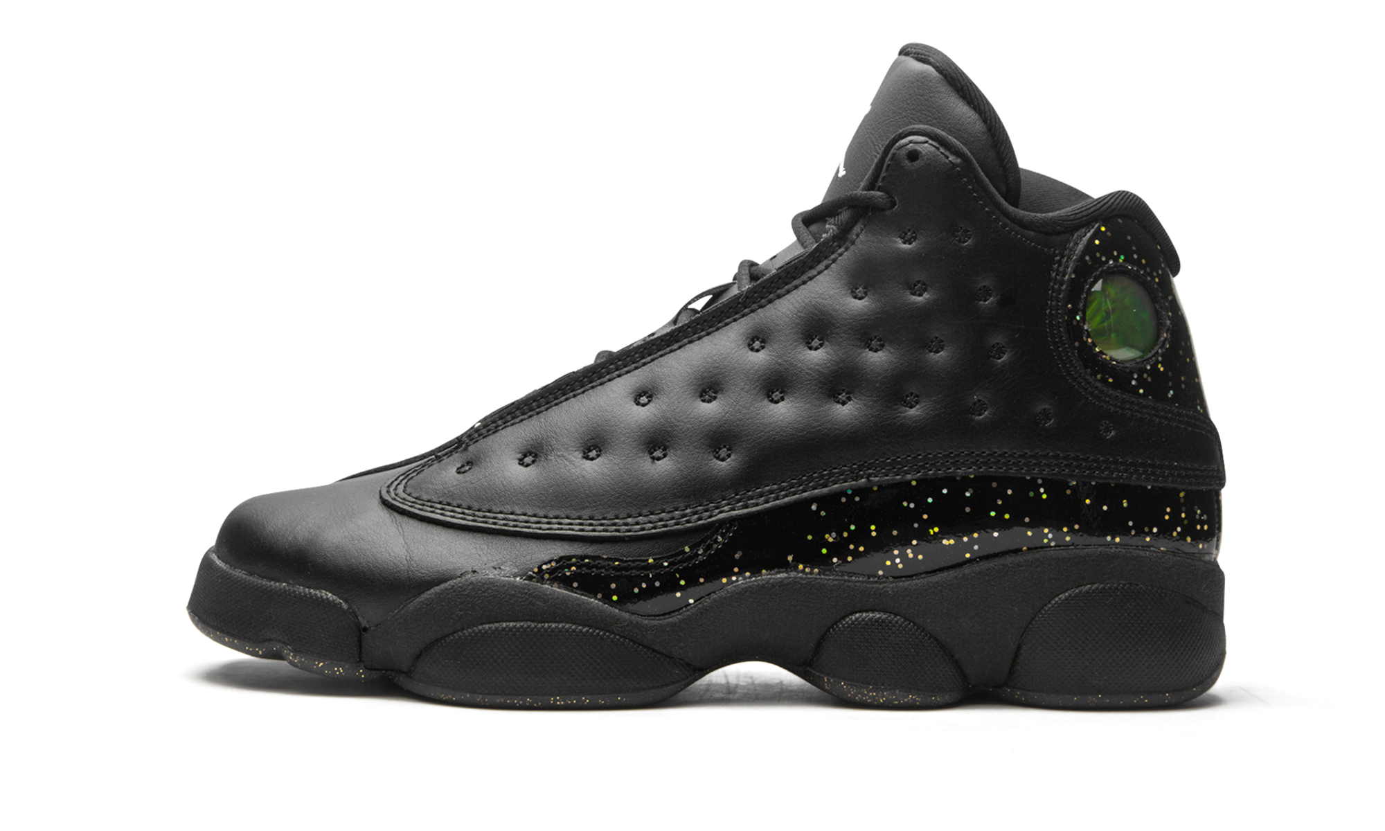 jordan 13 retro black metallic gold gs+DC9443-007+diagnol right view 1