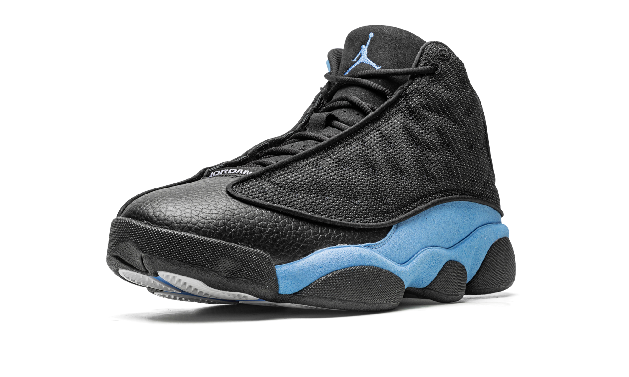 jordan 13 retro black university blue+DJ5982-041+left diagnol single view