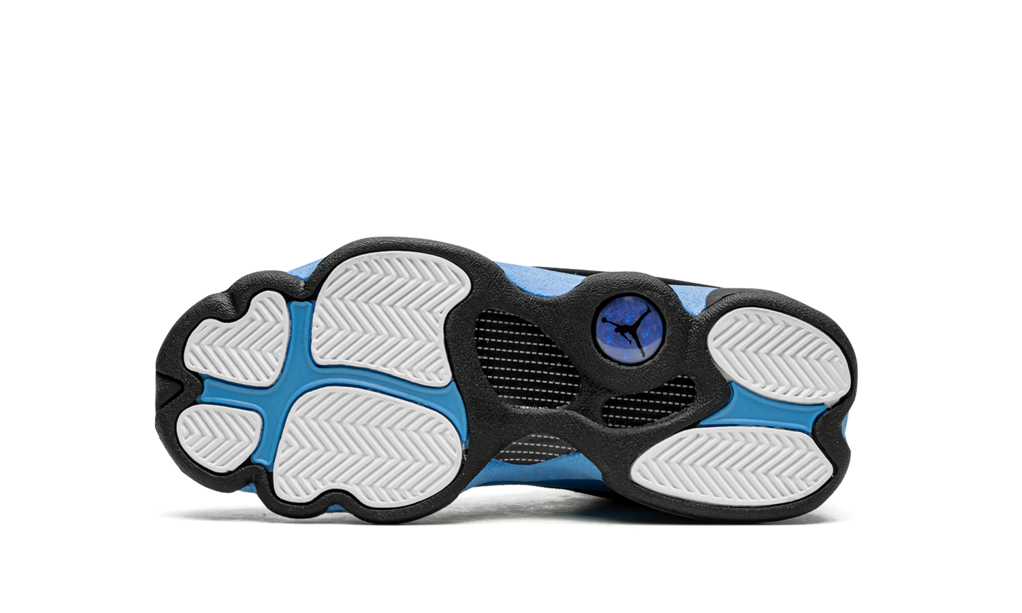 jordan 13 retro black university blue gs+884129-041+bottom view