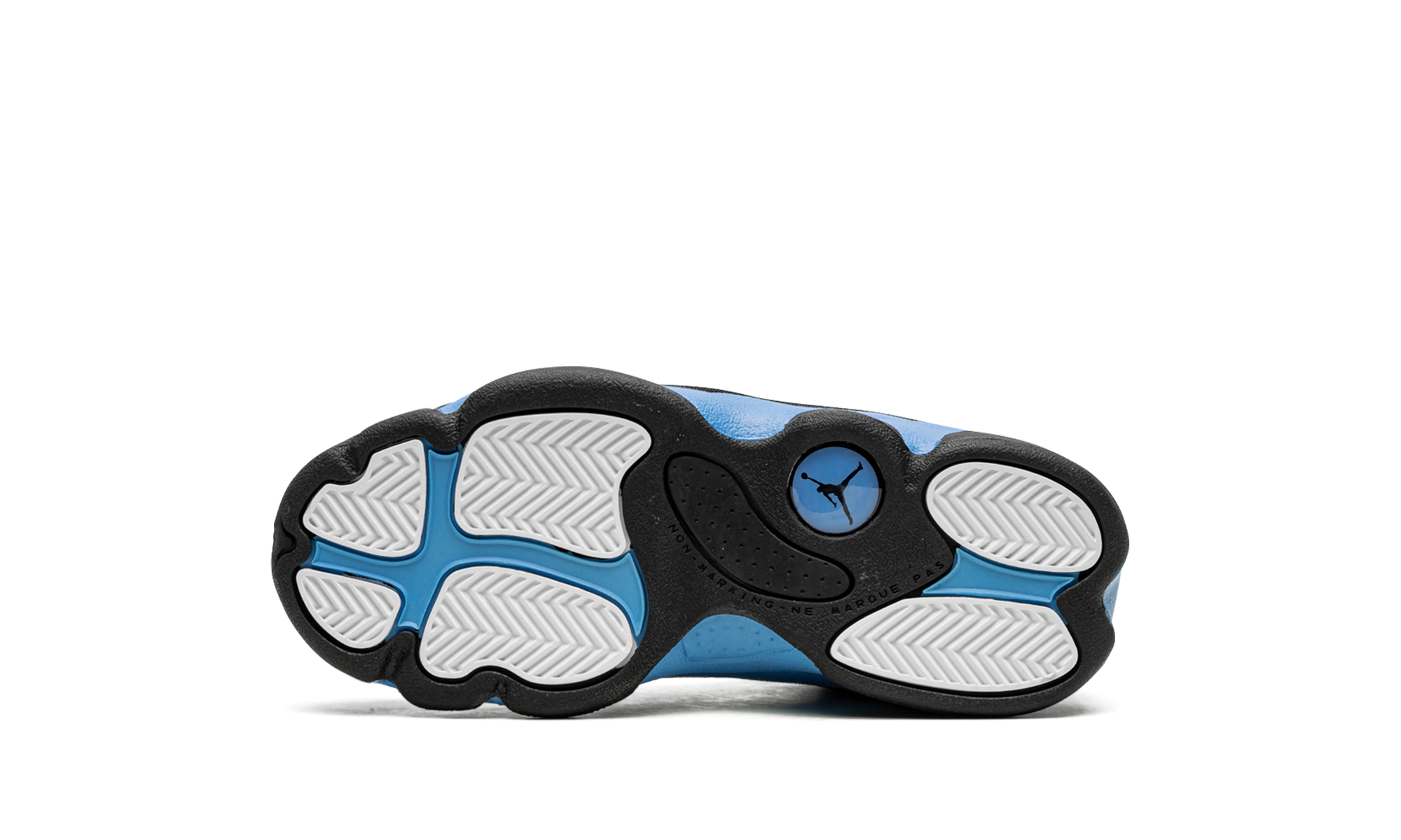 jordan 13 retro black university blue ps+414575-041+bottom view