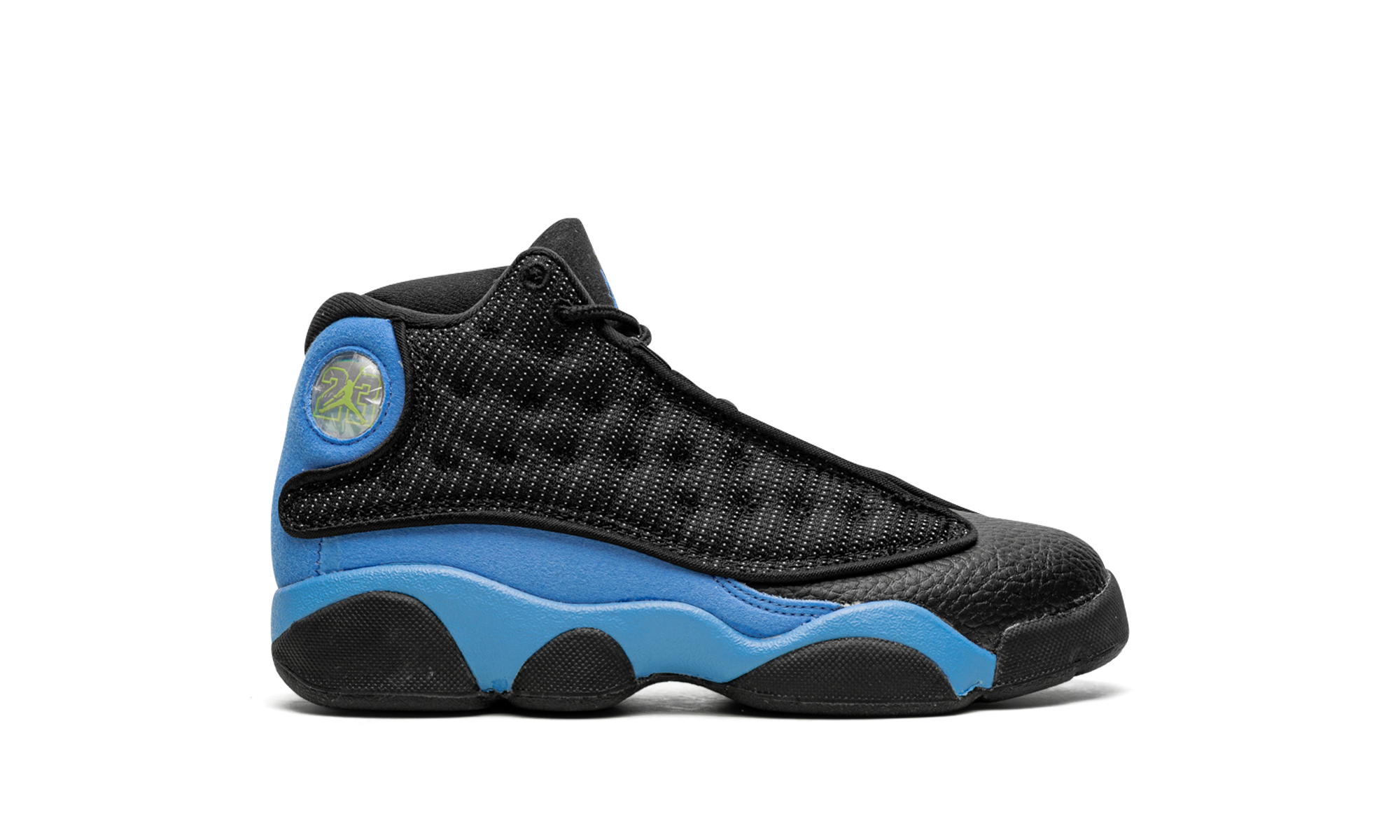 jordan 13 retro black university blue ps+414575-041+right view