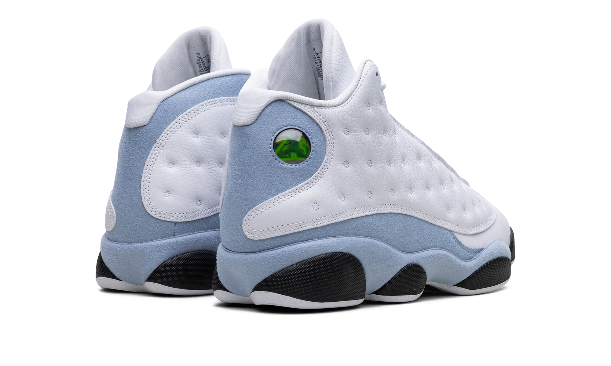 jordan 13 retro blue grey+414571-170+diagnol right behind view