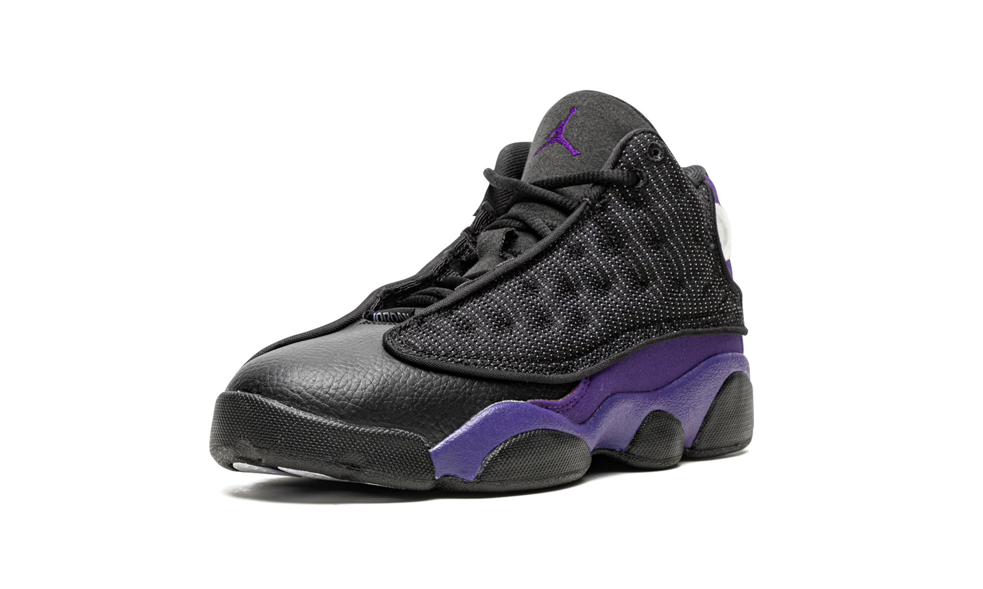 jordan 13 retro court purple ps+414575-015+left diagnol single view